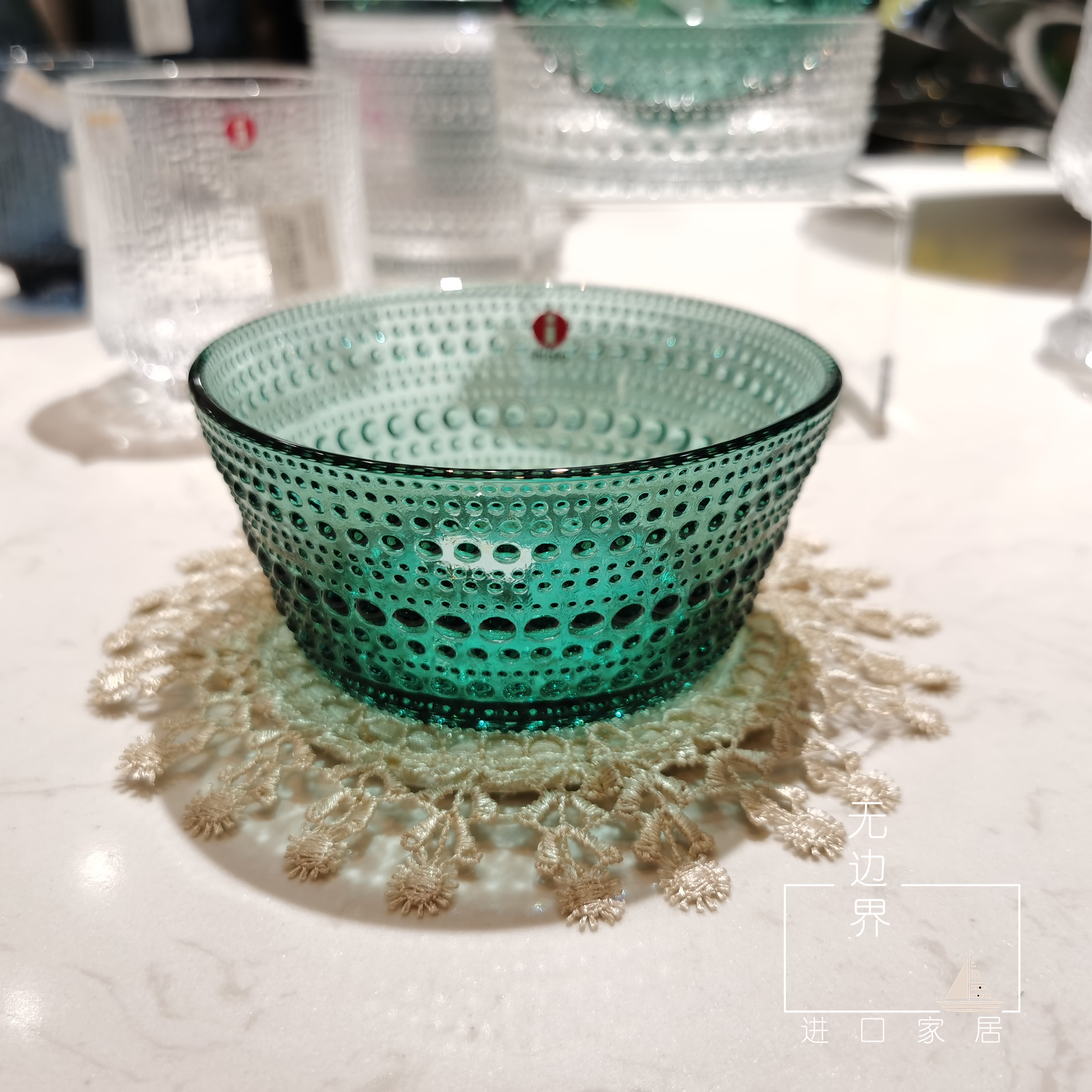 Finland iittala dewdrop small glass bowl Nordic imported transparent household salad bowl Japanese-style ins style
