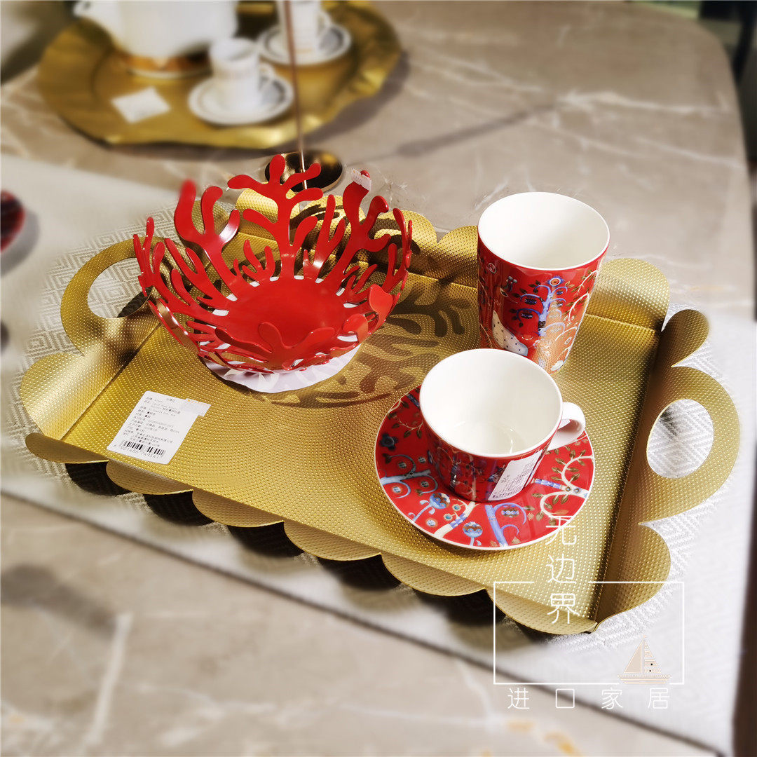 Italy imported Alessi Recinto series brass fruit tray fruit bowl dried fruit storage tray tea tray