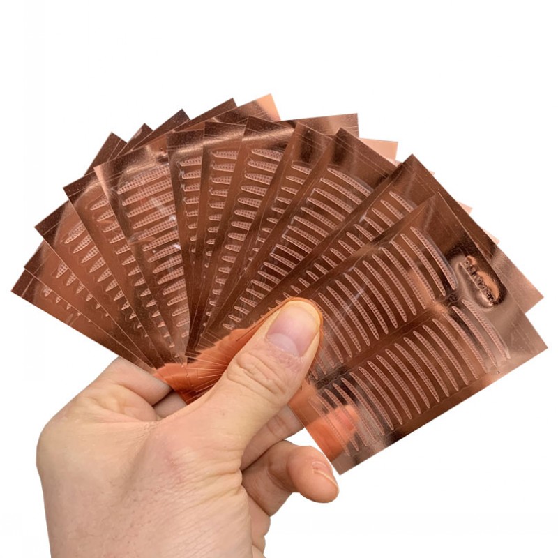 Culvert Single Sided Rose Gold Bottom Double Eyele Leather Patch Fine Invisible transparent Beauty with three different combinations