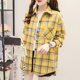 Woolen plaid shirt women long-sleeved Korean style loose 2021 spring, autumn and winter new college style outer wear thick coat