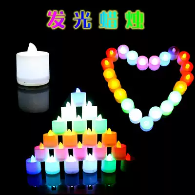 Romantic luminous table white candle props KTV creative dress birthday party stall square hot sale
