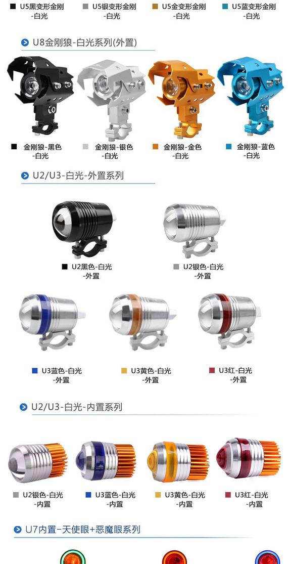 Rui Lipu Đèn pha xe máy led bóng đèn điện siêu sáng sửa đổi bên ngoài đôi mắt thiên thần đầy màu sắc tích hợp đèn pha - Đèn xe máy giá đèn led xe máy