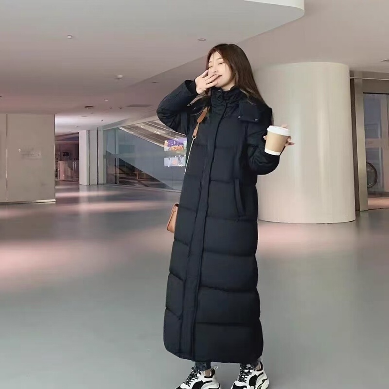 Straight-Fit Slim Cotton Coat for Women, Extra-Long Ankle-Length Cotton Jacket, 2026 New Slimming Cotton-Padded Jacket, Northeastern Cold-Proof Outerwear