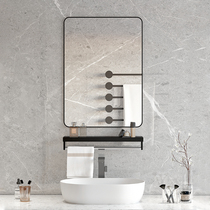 Salle de bain Épinoche en miroir Wall Self-Glued Toilet Toilet Toilet Dresser Makeup Plaque murale Plaque murale sans paroi Plaque de type Mur