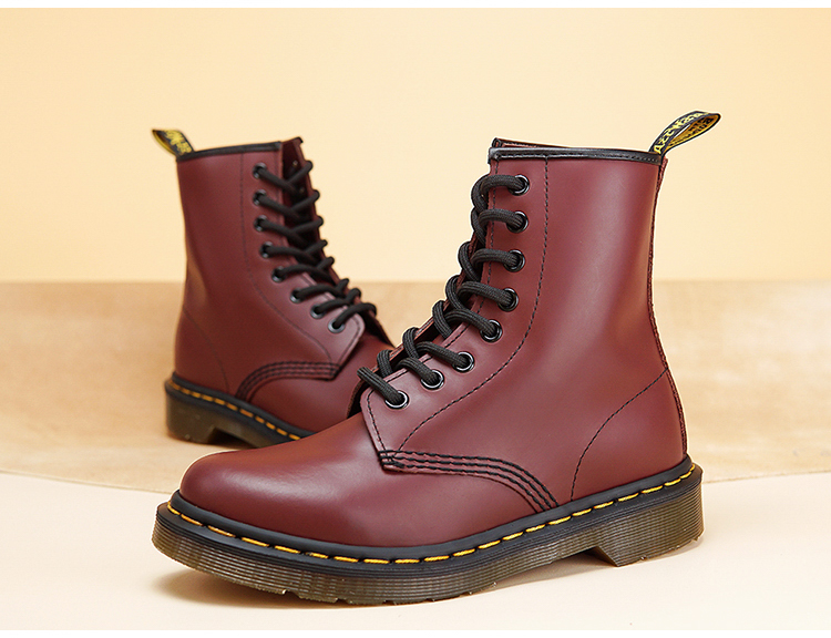 [Zhang San crazy shop] 1460 giúp đỡ cao cherry red Martin khởi động nam giới với Anh ngắn khởi động phụ nữ retro giày boots