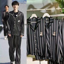 Japans Cai Xu Kun Run Mens Hu Goo Wild Animals Lovers Ice Silk Long Sleeve Pyjamas Pants Suit Lady GP