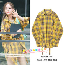Japan One spo Wu Xuanyi Tongan checkered shirt loose 100 hitch coat ins and womens clothing blouses autumn and winter