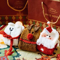 Japan Christmas Gift Box Dress Lady Autumn Winter Coral Suede Thickened Warm Floor Cartoon Sleep Socks