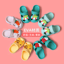 Japanese summer new 1-6-year-old non-slip soft bottom male and female baby brief beach Baotou dongle slippers