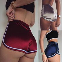 Sexy buttons three-quarter pants beach sports yoga pants