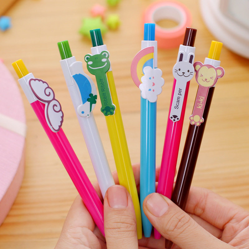 Primary school student stationery fresh and cute shape pen cartoon ballpoint pen animal wings rainbow pen frog ballpoint pen