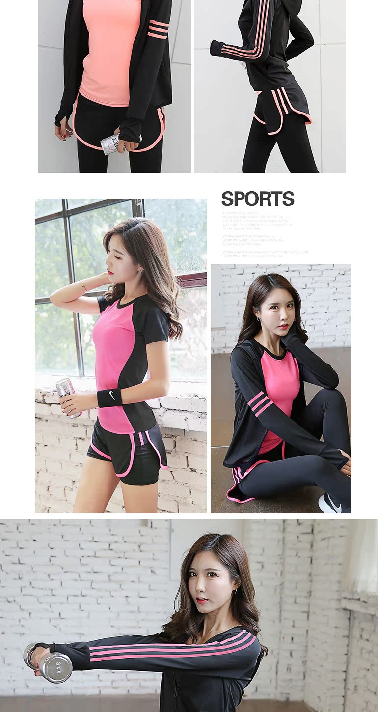 Thể thao phù hợp với nữ yoga mặc lỏng chạy chặt chẽ skinny phòng tập thể dục nhanh chóng làm khô quần dài tay năm mảnh mùa thu và mùa đông quần áo chạy bộ adidas