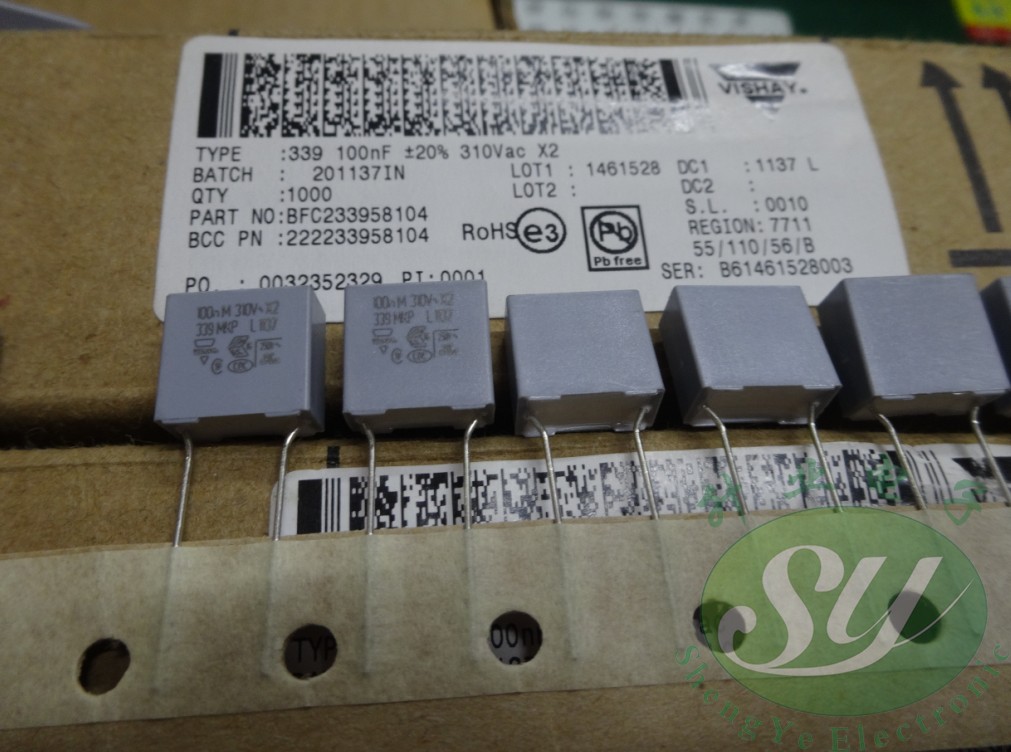 VISHAY MKP339 0 1uf 310vAC 100nf u1 104 thin film capacitor BFC233958104