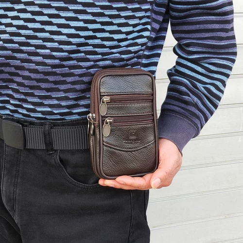 Штаны, ремень, бумажник для пожилых людей, барсетка, мобильный телефон, поясная сумка, сумка через плечо, из натуральной кожи