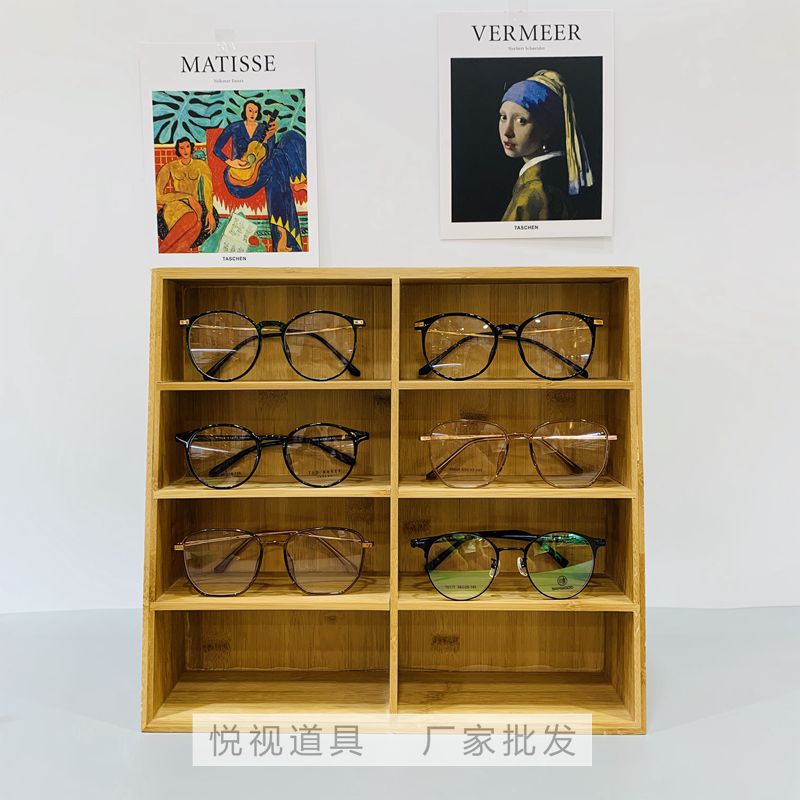 High cabinet glasses store display props sunglasses frame props decoration shoot bamboo high-end