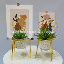 Yuesi Props Optical Shop Props Window Decoration Nordic Green Plant Potted Decoration Props Desktop Decoration Artificial Flowers