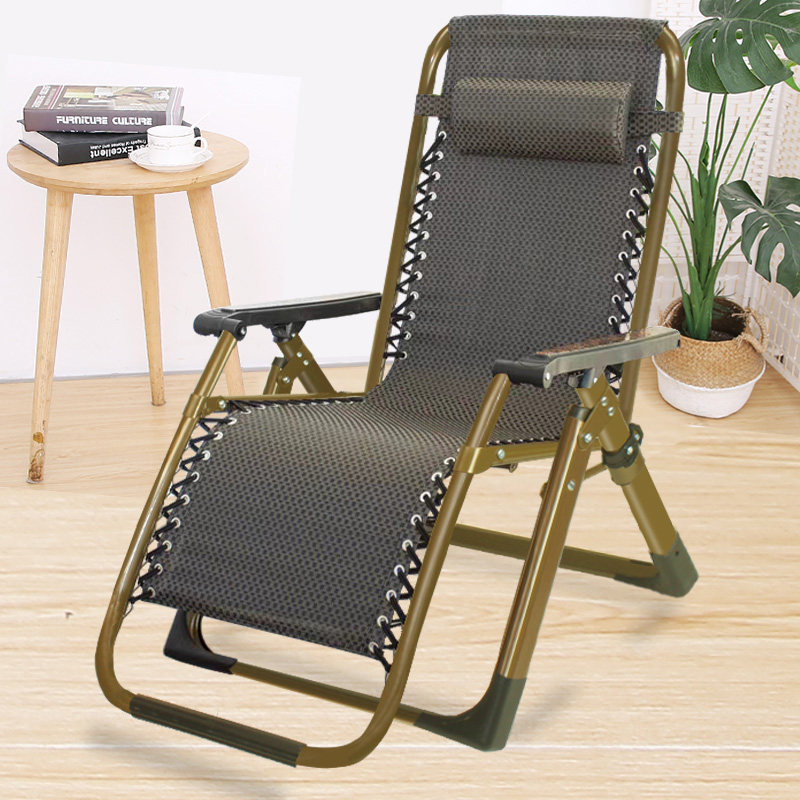 Recliner folding lunch break nap bed back chair office portable rattan chair home balcony leisure lazy sofa