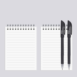 2本上翻线圈本（每本68张）+2支中性笔