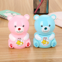 Cartoon Small Bear Pencil Sharpening Machine Elementary School Students Special Hand Shaking Automatic In Pen Curly Pen Knife Cute Animal Stationery Pencil Sharpeners