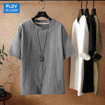 Summer short-sleeved T-shirts for boys and teenagers fattened up cotton half-sleeved tops in Korean trend Joker