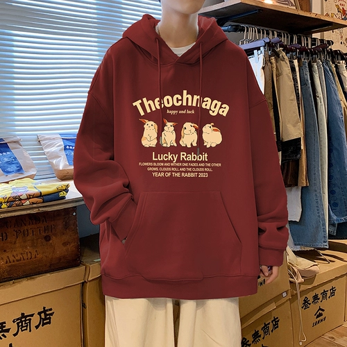 Демисезонный утепленный оберег на день рождения, толстовка с капюшоном, куртка, год кролика, большой размер