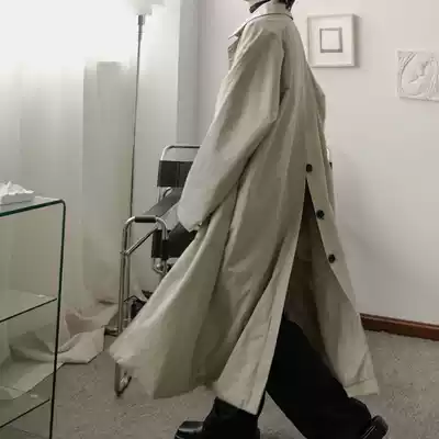 Skewers school coat men's eldest version of German Katchi trench coat autumn Korean style chic jacket ins design sense