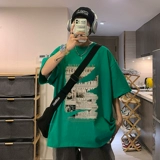 Американская тяжелая сущность короткошерстных мужских летних лето негабаритная средняя школьная бренда тренд пять -мужская одежда мужская одежда мужская одежда