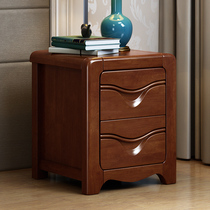 Solid Wood bedside table simple modern Mini Storage Cabinet walnut color small cabinet bedroom 30 40cm narrow cabinet special offer