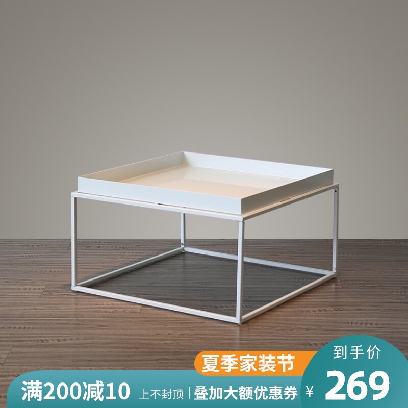 Simple modern fashion Industrial style living room Nordic Wrought iron storage Metal ins corner square side coffee table