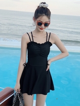 2021 new swimsuit one-piece cover belly thin conservative Korean sexy beauty back best friend student swimsuit fairy fan