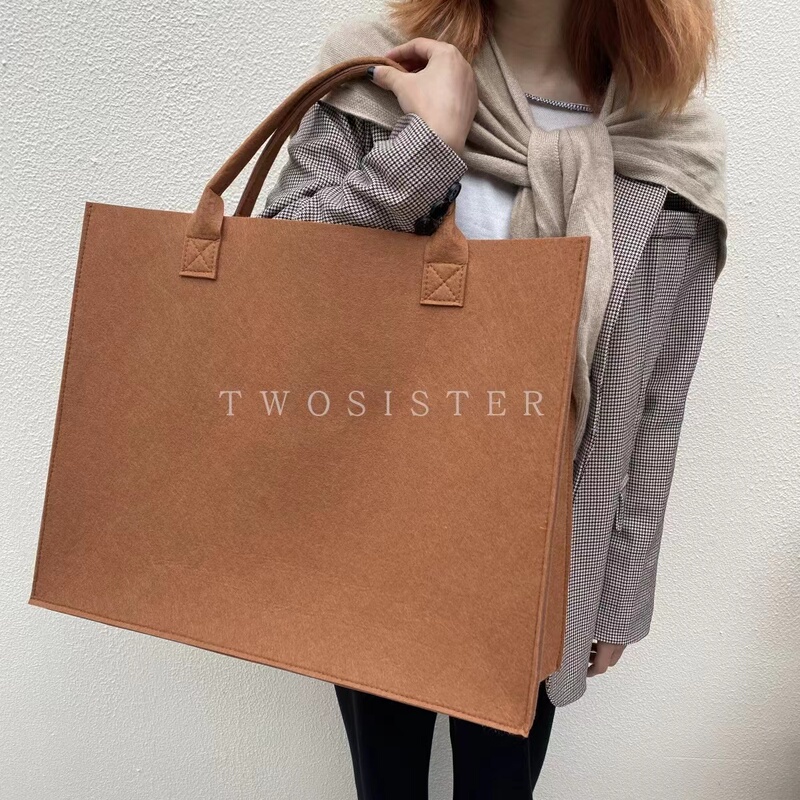 ins Korean Tote Bag Shopping Bag Travel Thickened Felt Handbag Fashionable Versatile Large Capacity Women's Shoulder Bag