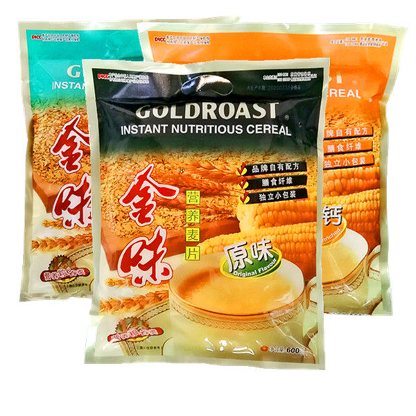 Golden nutritious oatmeal original flavor 600g fortified calcium oatmeal breakfast brewed beverage meal replacement sugar ready-to-eat