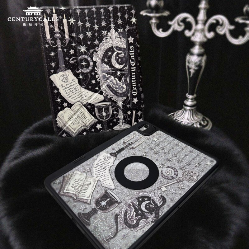 [Moon Goddess·Hecate] Symbolizes Rebirth and Protection! iPad Protective Case with Detachable Magnetic Attachment 2024 iPad Proair6 Protective Case Tablet Case with Rotating Pen Slot