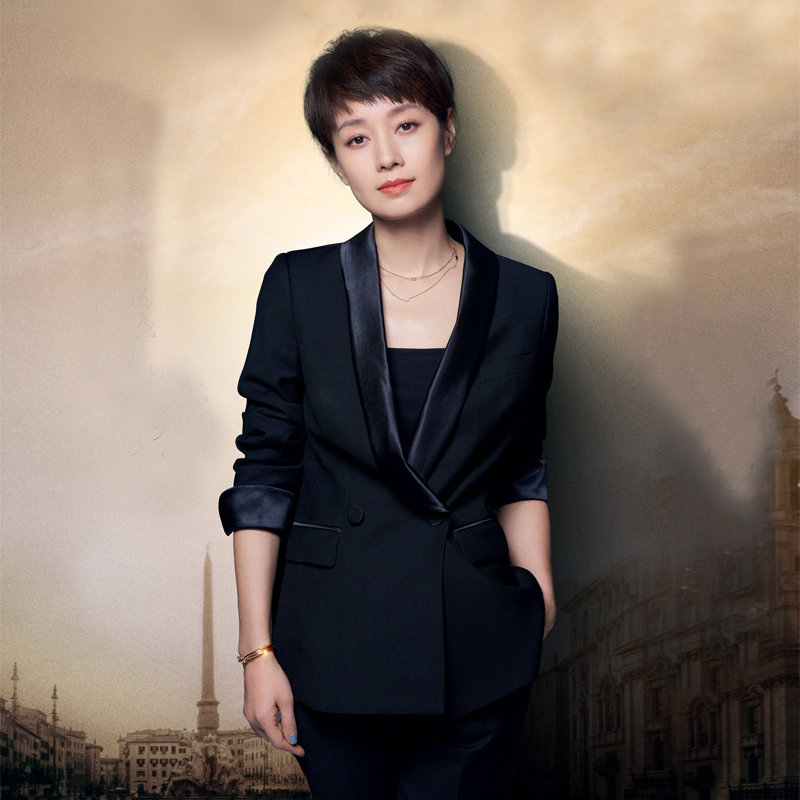 In the distance Ma Yili with the same suit suit women's fashion slim suit jacket temperament cigarette tube pants two-piece set