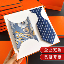 Silk Square Scarf Mens Tie Gift Box Set Group Purchase Enterprise Customized Logo High-End Gift Hangzhou Silk