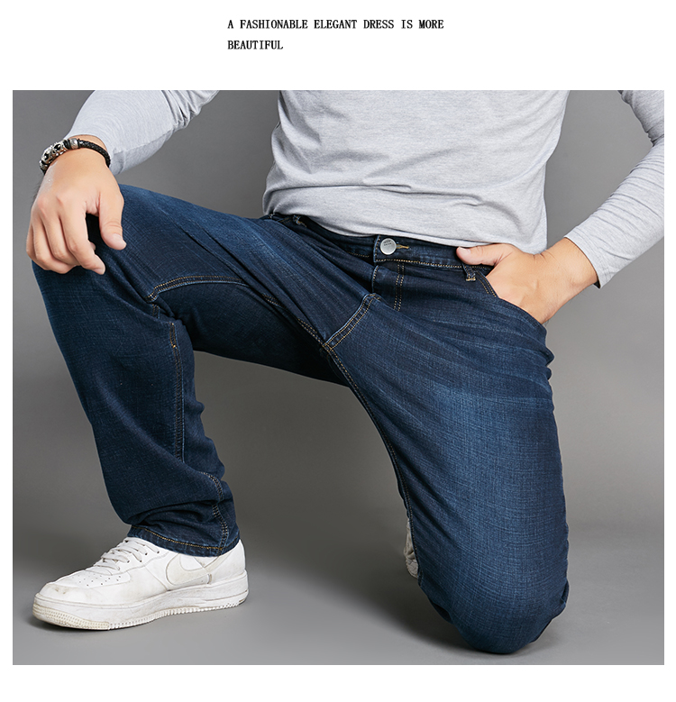 Quần jean nam size lớn cho nam quần béo thẳng cộng với quần nhung lỏng và quần phân bón để tăng độ đàn hồi để giữ ấm quần áo nam
