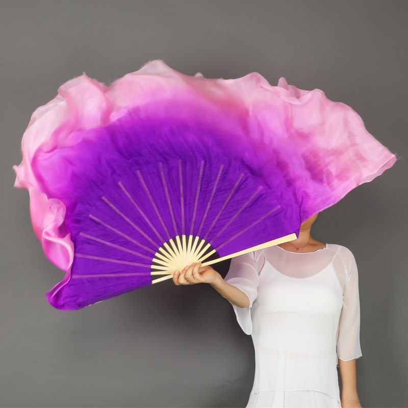 Fan Bone Charm Silk Fan Purple Powder Gradient Double-sided Fan Classical Dance Yangko Fan Anhui Flower Drum Lamp Xiaohua Opera