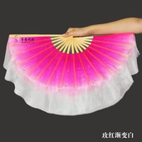 8 -INCH 10 настоящих шелковых вентиляторов красного градиента белый