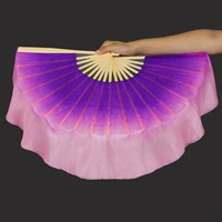 8 дюймов 10 настоящих шелковых вентиляционных вентиляторов фиолетового градиента порошка