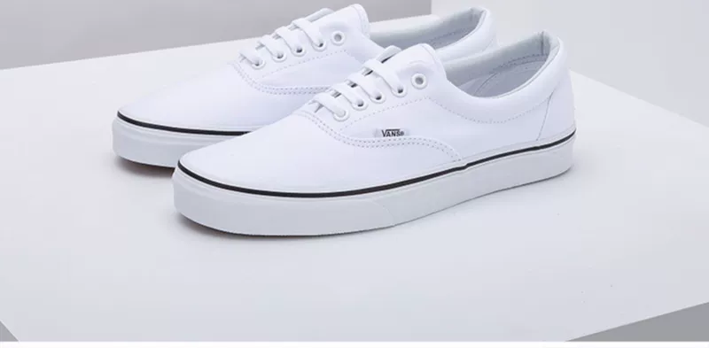 Vans Vans giày nhỏ màu trắng giày nam thấp để giúp Era thể thao giày skate thông thường VN-0EWZW00 chính hãng - Dép / giày thường