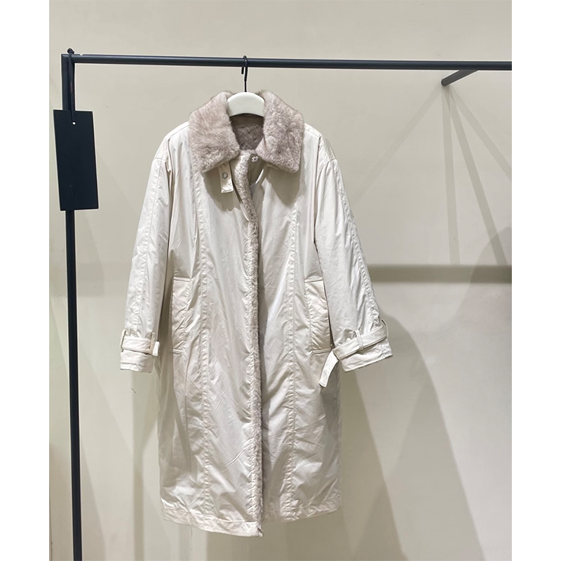 Ed Pure Original in Stock [Same Style as Gao Yuanyuan] 2025 Winter Reversible Plush Parka Long Coat with Fur