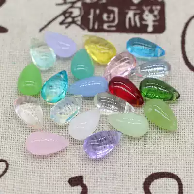 diy ancient style hair accessories hair hairpin material walking accessories 7 * 14mm single hole glass imitation Jade small water drop tassel pendant