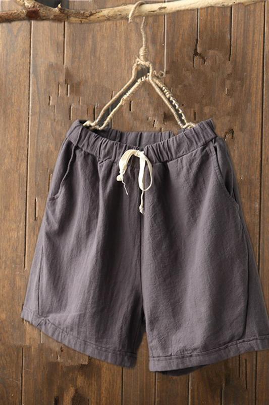 2018 mùa hè gốc văn học cotton và linen năm quần short mùa hè phần mỏng chất béo MM quần âu lỏng kích thước lớn quần đồ nữ đẹp