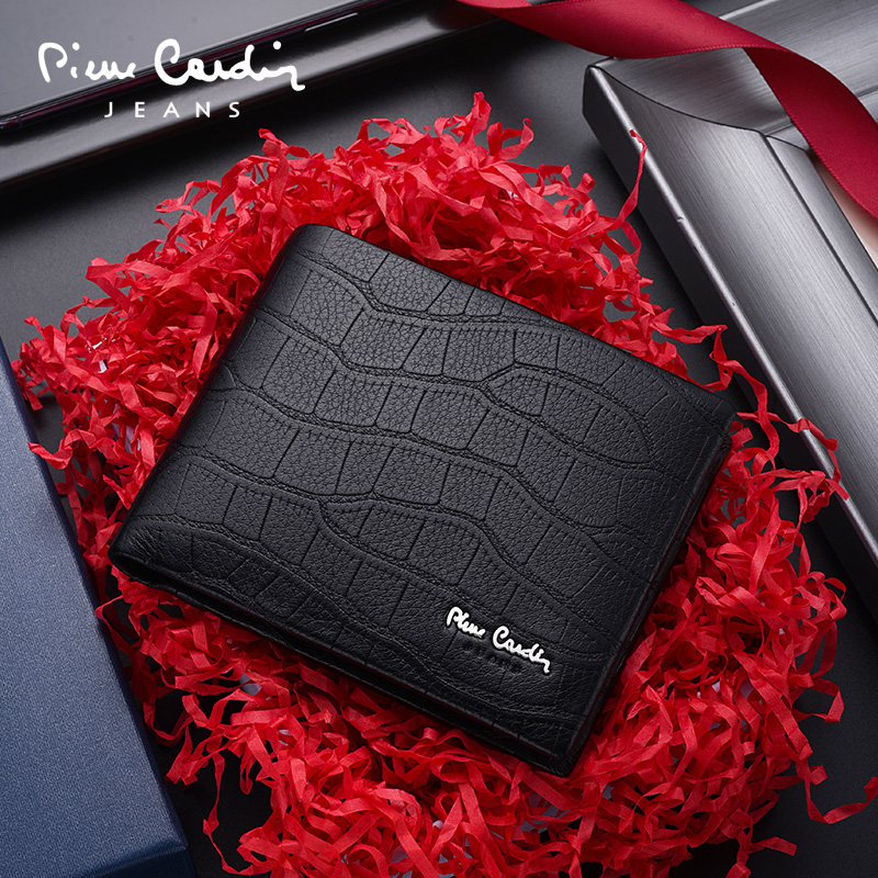 Piercaden Wallet male short crocodile leather clip ultrathin vertical 2021 new man's brand wallet