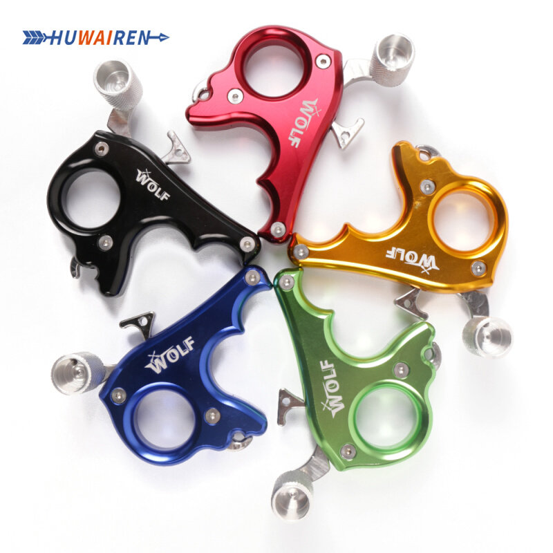 Composite bow alloy grip type spreader four-finger hook type spreader full set of bow and arrow accessories cowhide wristband spreader