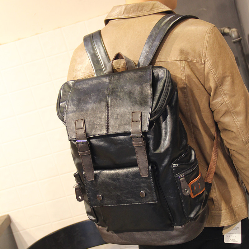 Hong Kong I Tgreg new men's minimalist backpack travel bag sports fitness bag large capacity leather