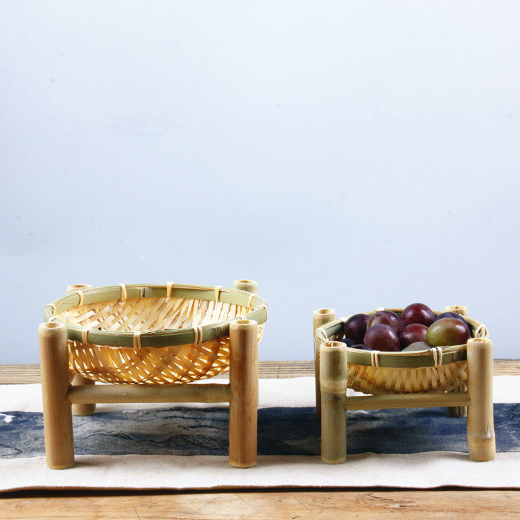 Leisure Pavilion handmade bamboo basket creative fruit basket melon seeds basket tea plate snack snack basket home storage bamboo basket
