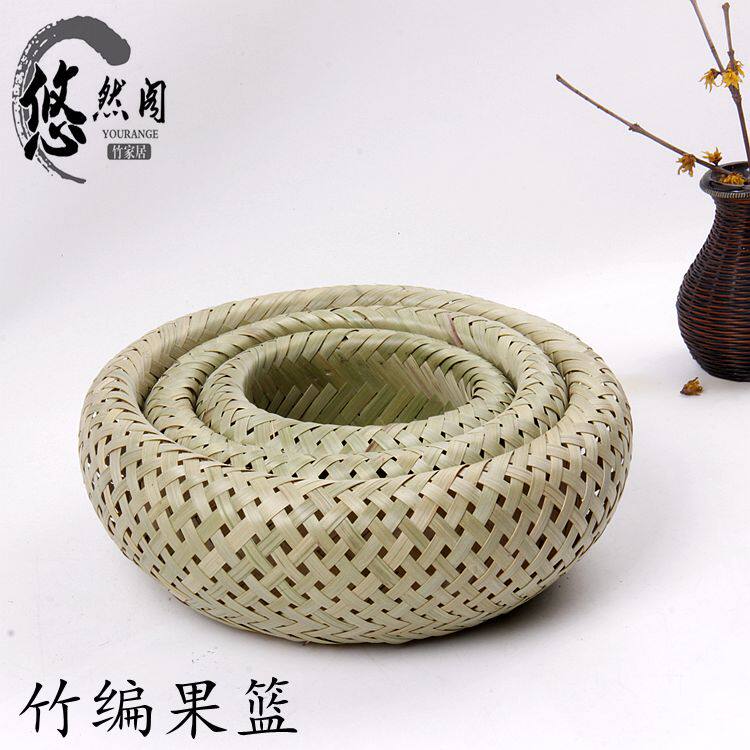 Handmade Bamboo Knitwear Craft Gift Pendulum Bamboo Basket Bamboo Dustpan Bamboo woven with bamboo basket Bamboo Basket Bamboo Basket Containing basket Fruit Pan Steamed Buns Buns
