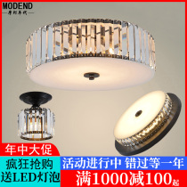 American simple crystal ceiling lamp Post-modern light luxury LED warm bedroom restaurant corridor aisle Balcony ceiling lamp