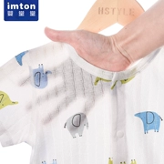 Quần áo trẻ em Xiêm cotton mùa hè trẻ sơ sinh đồ ngủ trẻ em nữ siêu mỏng thoáng khí quần áo sơ sinh nam phần mỏng - Áo liền quần